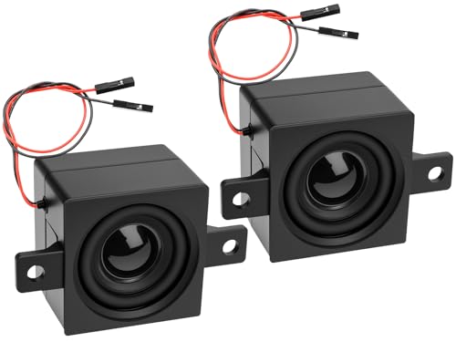 MakerHawk 2pcs Speaker 10 Watt 4 Ohm Single Cavity Mini Speaker Full-Range Cavity Micro Loundspeaker for Arduino with Du Pont Interface for Small Electronic Projects Advertising LCD Machine