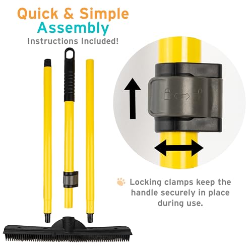 Image of FURemover Pet Hair Removal Rubber Broom, 61 inch Telescopic Handle