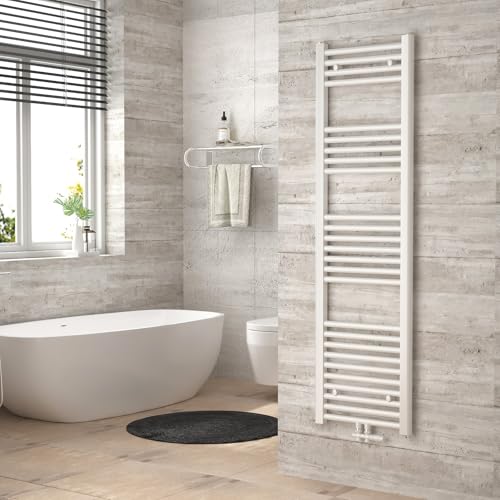 Heilmetz Anthrazit BadHeizkörper 40 x 140 cm Handtuchtrockner Bad-Heizkörper Handtuchheizkörper Mittelanschluss Heizung 663 Watt Leistung Handtuchwärmer