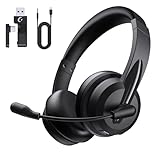 syndesmos Wireless Headset with Microphone, Adjustable Headband PC Headset, Multipoint Connect, bluetooth headphones V5.3 for Phone, Tablet, Call Center, Office, Meeting, Class, Business