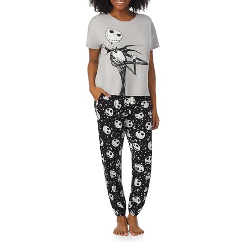 Image of Richard Leeds International Womens 2 Piece PJs Set - Disney | Hello Kitty | Snoopy - Short Sleeve Top & Jogger Lounge Sets