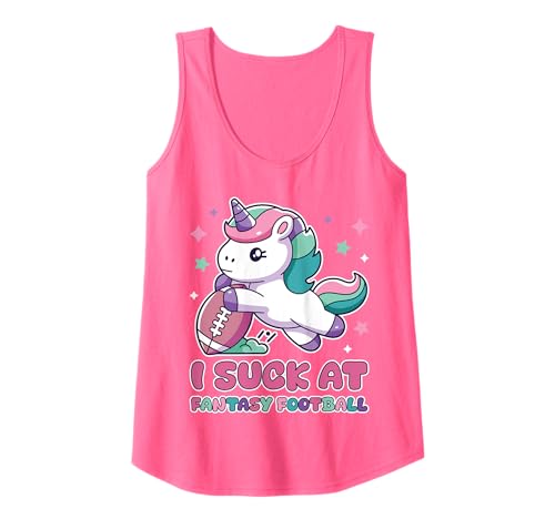 I Suck at Fantasy Ballon de football licorne pour homme Rose Débardeur
