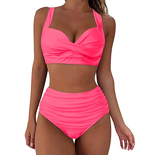 Bikinis Mujer Push Up 2025 Cuello en V Dos Piezas Push Up Bohemio Bañadores Reductores Ajustable Dos Piezas Vientre de Cintura Alta Bikini Ofertas Flash del Dia