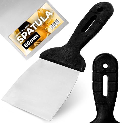 Spatule Universelle 80 mm Couteau de Peintre Lisseuse de Surface Raclette de Façade Spatule Bricolage Enduire de Maçon Plâtrier Outil de Finition Murale