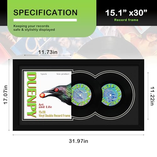 Image of DUENPY 15.1x30 Vinyl Frame For 12.5x12.5 Cover Double Black Mat