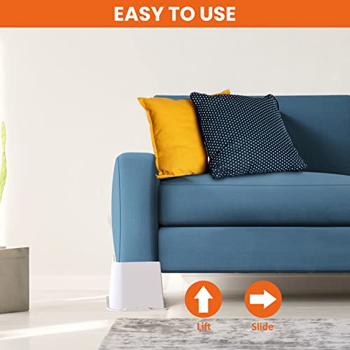 Usion Bed Risers 4 Inch Lift, Heavy Duty, Up To 5500Lbs, Furniture Risers For Bed Frame, Couches, Tables, Desks(White,4 Pack) #TOP7