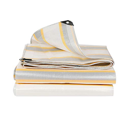 JDLAX Lona Parasol Protector Solar Impermeable y Tela Impermeable. Tela de plástico PE Lona Gruesa Resistente al Desgaste Cubierta de Tela para Patios, almacenes, Aleros,3x3m