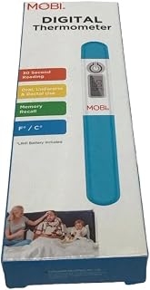MOBI - Digital Health Thermometer - Oral, Underarm, and Rectal Thermometer for Adults and Children - Thermometer for Fever - Rectum and Armpit Reading for Baby, Children and Adults - 1 Pack