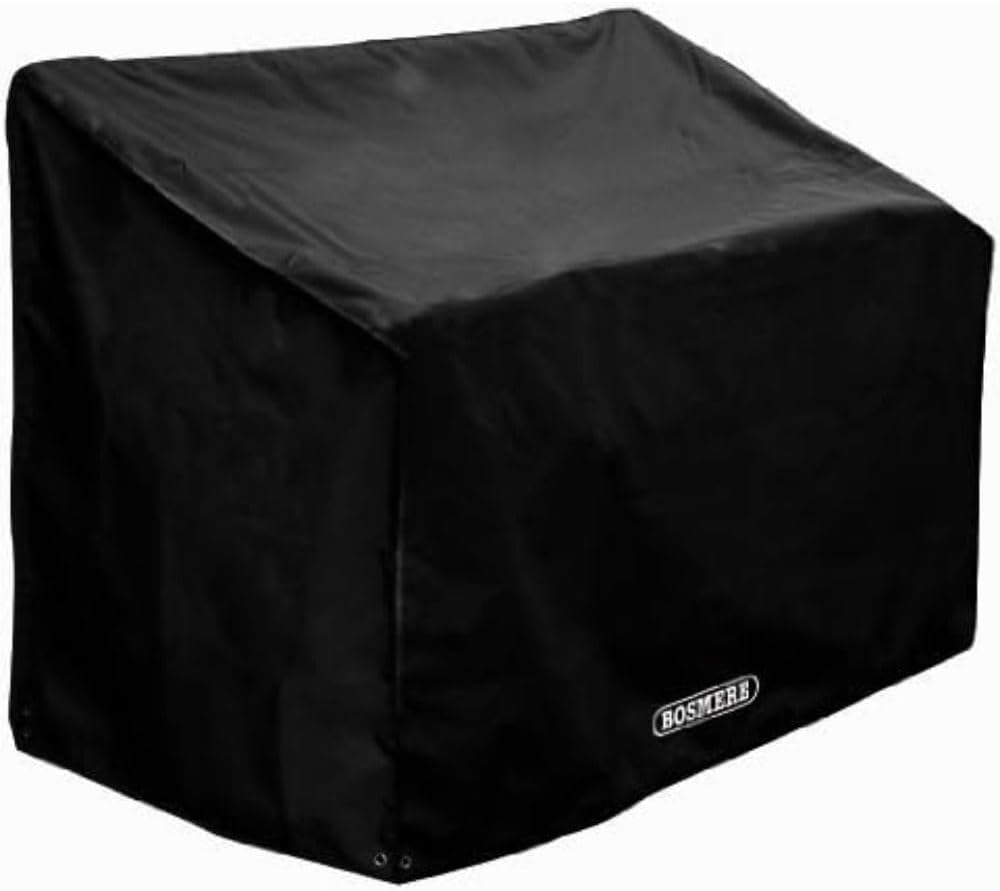 All-Weather Garden Bench Cover, 100% Waterproof, UV Protected, Heavy Duty 600D Oxford Fabric, L134 D66 H89cm, A605C, Charcoal