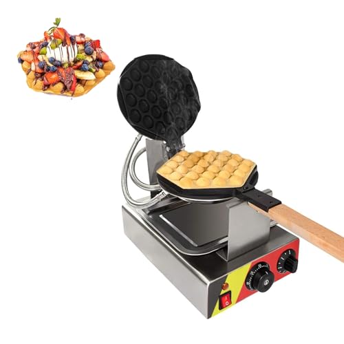 Kindevieft MáQuina para Hacer Gofres De Burbujas, MáQuina para Hacer Gofres De Burbujas Comercial De 1400w, MáQuina para Hacer Gofres De Huevo Antiadherente, Gofrera EléCtrica De Burbujas