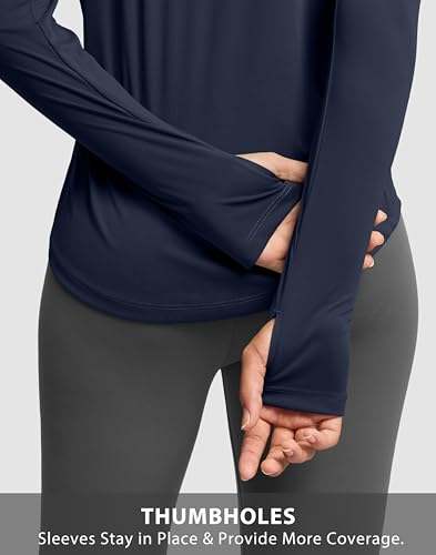 Image of Soothfeel Lightweight Long Sleeve Workout Tops for Women Gym Running Shirts