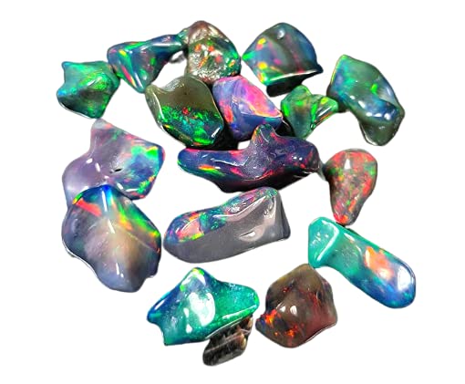 Rare GemstoneEthiopian Opal Gemstone Rough Uneven Shape Multi Fire Welo Ethiopian Opal Making Jewelry | Loose Rough 5 Pieces Size - 4x5-5x20 MM