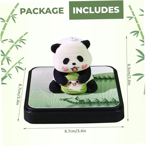 Calendrier 3D Panda 2026 et bloc-notes détachable avec porte-stylo créatif - 5