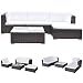 Produktbild vidaXL Gartenmöbel 14-TLG. Poly Rattan Sofa Lounge Sitzgruppe Gartengarnitur