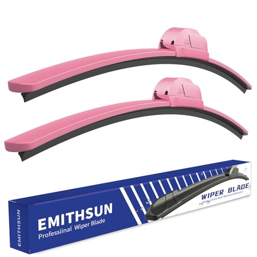 Image of OEM QUALITY 26 inch + 20 inch Premium All-Seasons Durable Stable And Quiet Pink Windshield Wiper Blades (Set of 2)