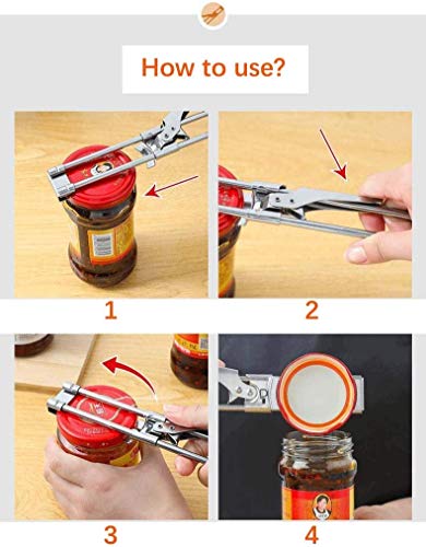 Adjustable Jar Opener & Bottle Opener | Stainless Steel Manual Jar Bottle Opener Professional Can Opener | Lid Seal Remover | Kitchen Cooking Lids Remover #TOP4