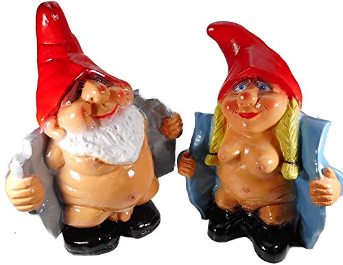 2er Set Exhibitionist Gartenzwerg Paar 32 & 35 cm Garten Zwerg Deko GRS 0664/0991 Cover