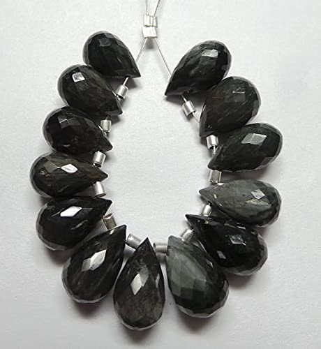 Pierre œil de chat noir naturelle facettée LKBEADS pour la création de bijoux haut de gamme