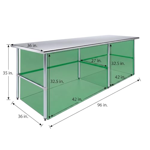 Image of AmGood Stainless Steel Work Table | Metal Utility Table (96 inch Long x 36 inch Deep)