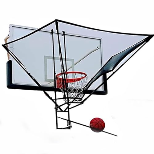 BTDGHY Basketball Rebounder, Shooting Machine, 180-Degree Rotatable, Portable, Black Steel