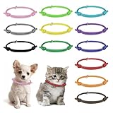 dinghaole Lot de 12 colliers d'identification réglables en nylon souple avec boucle de sécurité, fournitures pour chiots nouveau-nés et petits animaux de compagnie