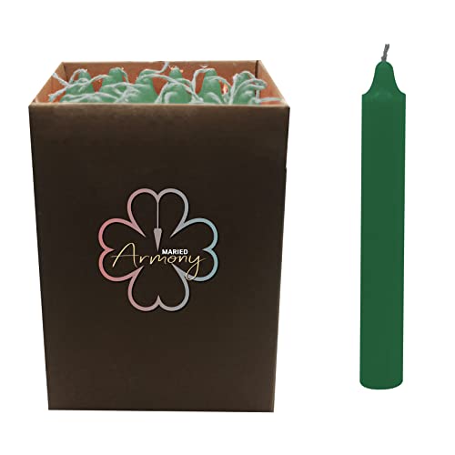 Armony Candles-Green Candle 6 Inch Tall Master Paraffin Candle Sticks Colors- Household General Usage-5 Hour Burn Time-Archangels (36 Pack) (Green) #TOP1