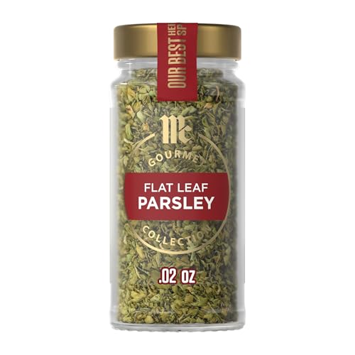 McCormick Gourmet Collection Flat Leaf Parsley, Non GMO, Kosher, Our Best Herbs & Spices, Enhance Pasta, Potato & Chicken Salads, For Soups, Stuffing, Veggie Burgers & More, 0.2 oz
