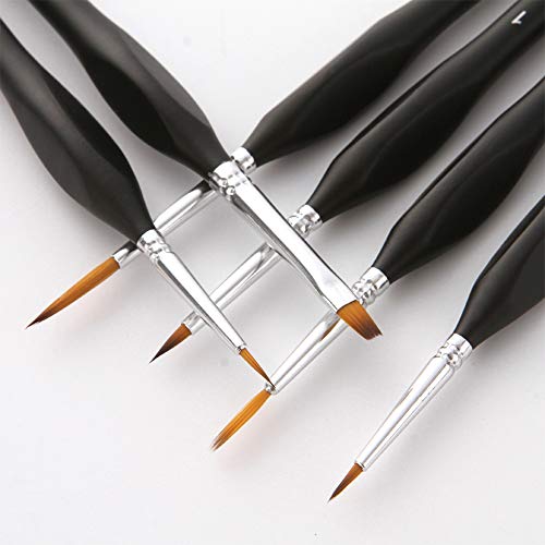 Queenser Conjunto de pincéis de pintura profissional de 15 peças em miniatura Fino Miniatura Pincéis