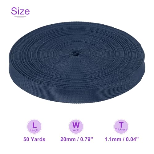 DMiotech 10 Yard x 1 Inch Width Nylon Webbing Strap Poly Flat Webbing Strapping for DIY Craft Backpack Strapping, Sewing, Outdoor Gear Repair, Navy Blue - Thumbnail 3