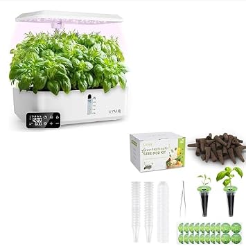 12 Pods Hydroponics Growing System Remote Control White & 140Pcs Hydroponic Pods Supplies