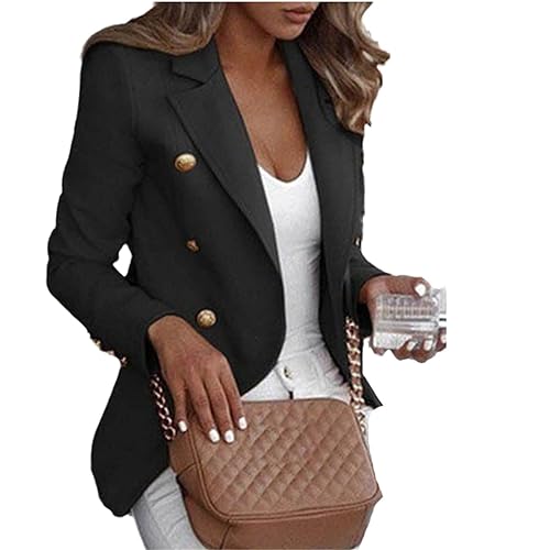 Womens Blazers Dressy Casual Long Sleeves Open Front Blazer Jackets Work Office Bussiness Button Solid Suite Jacket
