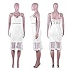 Women's Casual Summer Sleeveless Ruffle Mermaid Bodycon Midi Dress White… X-Large