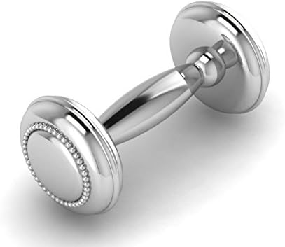 Miza Sterling Beaded Silver Dumbbell Rattle