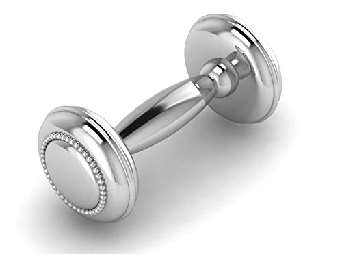 Miza Sterling Beaded Silver Dumbbell Rattle #TOP3