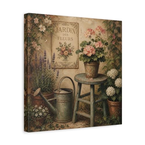 Toile fleurs vintage au-dessus du comptoir pour cuisine rétro