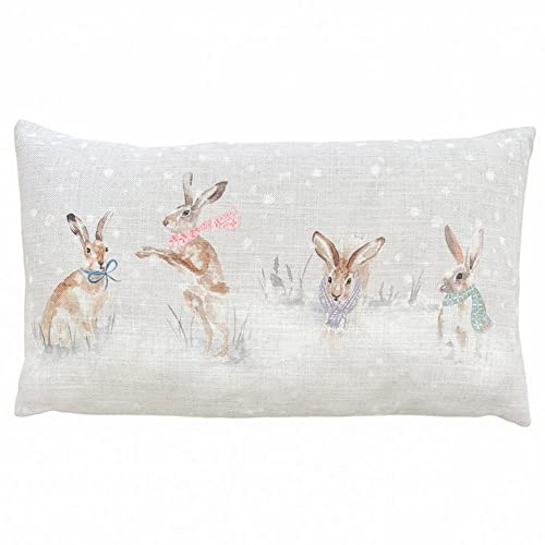 Evans Lichfield Snowy Hares Cushion Cover, 30 x 50cm