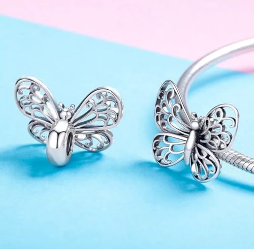 Charm de mariposa grande en plata certificada ideal para regalar en fechas especiales 6