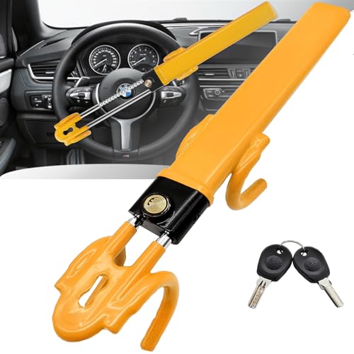 THASOK Car Steering Wheel Lock Anti-Theft Device, Upgraded Heavy Duty Double Hook Lock with Super B+...