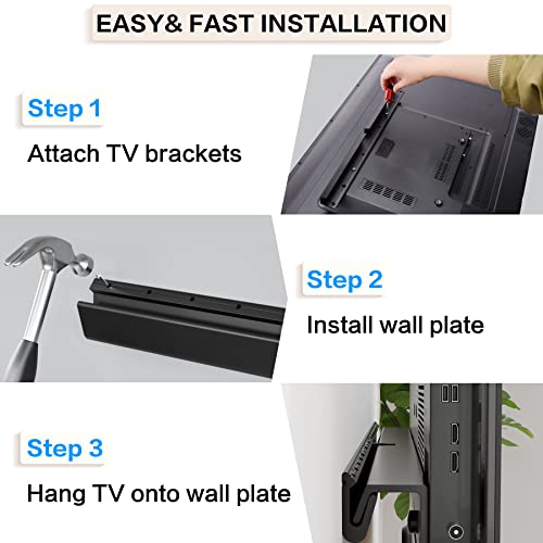 No Stud Tv Wall Mount For 12-55 Inch Tvs, No Drill Studless Tv Drywall Mount With Max Vesa 400X400Mm Weight Up To 100 Lbs, Easy Install With All Hardware Included #TOP2