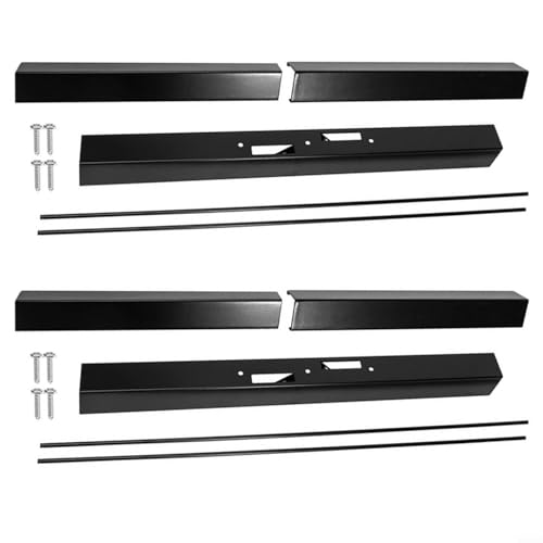 Kit tringle à rideaux et cantonnière réglable pour cheminée (lot de 2)