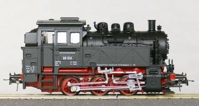Another side view of the Roco 43208 DB Class 80 014 steam locomotive model, showing the full length.