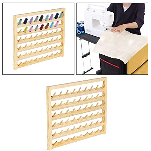 Support de rangement en bois pour fil à coudre de 54 bobines