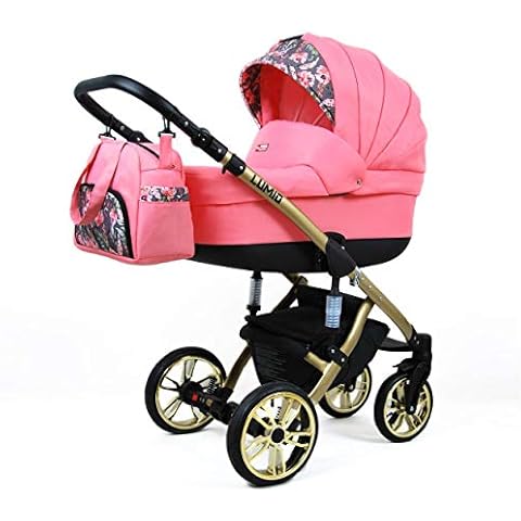 Travel System Pram Pushchair 2in1 3in1 Set Isofix Luminus Gold by SaintBaby Coral 4in1 with Isofix Cover