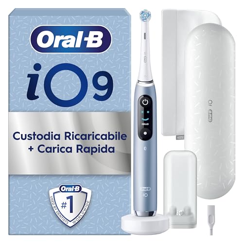 Oral-B Spazzolino Elettrico Ricaricabile iO 9 Blu Edizione Speciale, 1 Testina Di Ricambio, 1 Custodia Da Viaggio, 1 Astuccio Magnetico. 1 Spazzolino