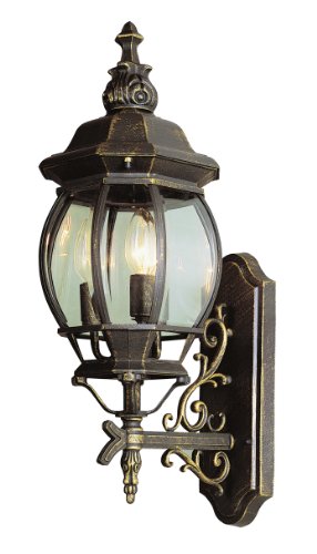 Bel Air Lighting TG4051 BK European Influence Three Wall Lantern Outdoor-Post-Lights, Black