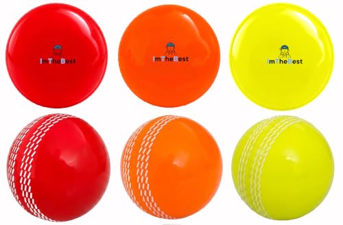 Image of ImTheBest Cricket Wind Ball Set Pack of 6, Rubber Cricket Ball for Galli Cricket /Practice Match & Fun Matches