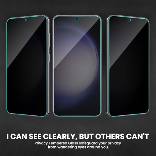 Image of ArmourPro Borderless Privacy Tempered Glass for Samsung Galaxy S23 / Samsung S22 - Anti-Spy Anti Peeping Screen Protector, Edge-to-Edge Coverage, 9H Anti-Scratch, Case Friendly, Easy Installation Kit