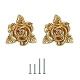 UniDes Pack of 2 Gold Brass Knobs for Dresser,Drawers and Cabinet, Decoraive Bow Knobs and Pulls for Kids,Children,Girls Bedroom
