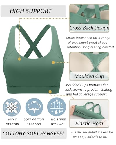 Image of RUNNING GIRL Sports Bra for Women High Support,Molded Cup Strappy Running Sports Bras with Sewn in Pads