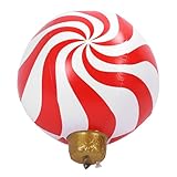 Kerstmis snoepvorm PVC opblaasbare bal, 60 cm/23.62in Outdoor Kerstmis gedecoreerde bal, lichtgewicht en waterornament voor gazon en tuin, voegt feestelijke sfeer toe (Model A Xmas Windmill)